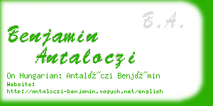 benjamin antaloczi business card